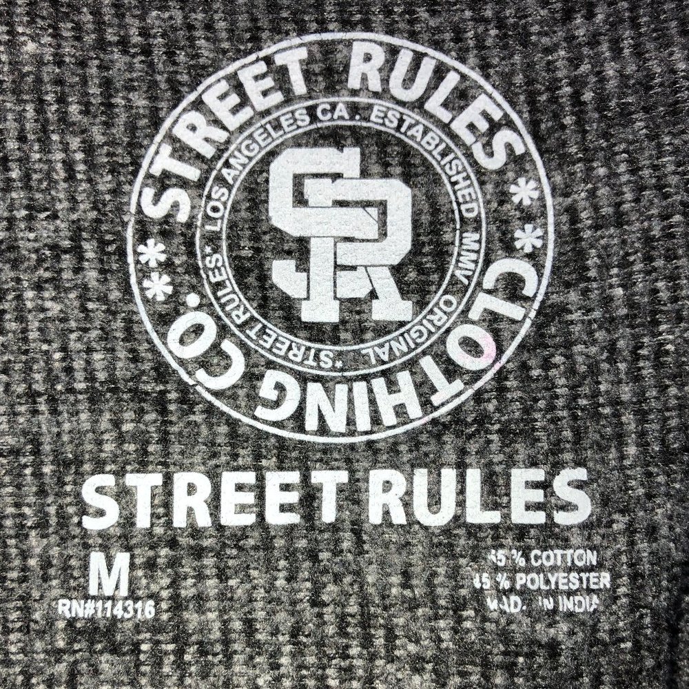 Roomy Letterman Stripe Hoodie (Gray/Blue) - Picture 5 of 5
